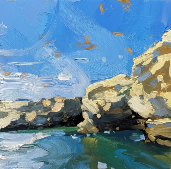 Carvoeiro Cliffs (20 x 20 cm ) oil on board