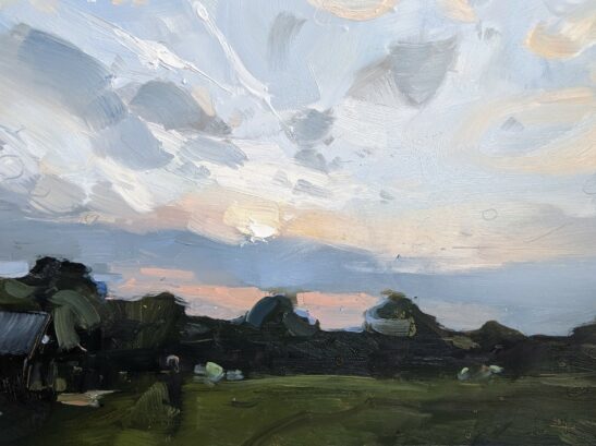 Knepp, Nightingales (22 x 30 cm) oil on board