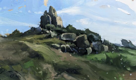 Carn Lêh Rocks (30 x 50 cm) oil on board