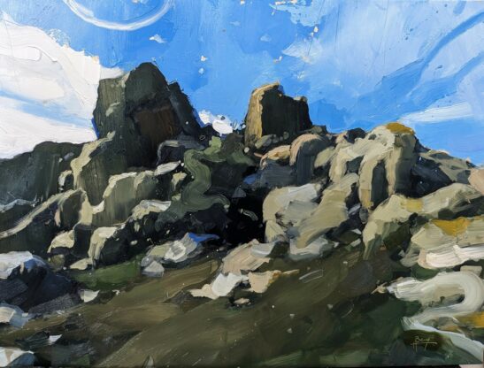 Carn Morval Point (46 x 61 cm) oil on board