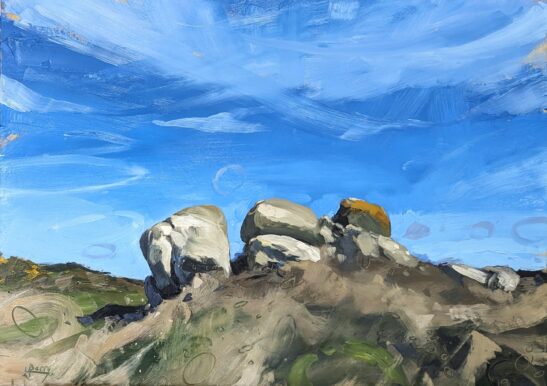 Heathy Hill, Bryher (50 x 70cm) oil on board