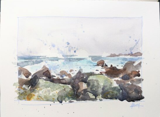 Porth Askin (20 29 cm) water colour