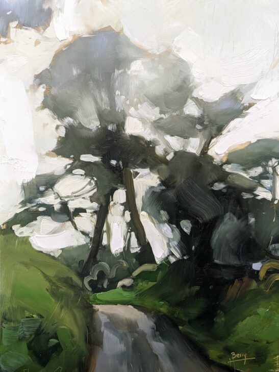 Trees on Tresco (22 x 30 cm) oil non board